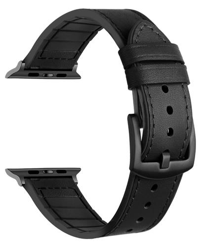 4 Color - Hybrid Leather / Silicone - Watch Straps - Compatible with Apple Watch