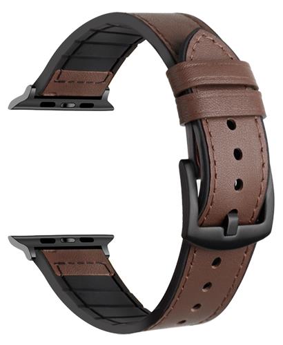 4 Color - Hybrid Leather / Silicone - Watch Straps - Compatible with Apple Watch