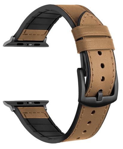 4 Color - Hybrid Leather / Silicone - Watch Straps - Compatible with Apple Watch