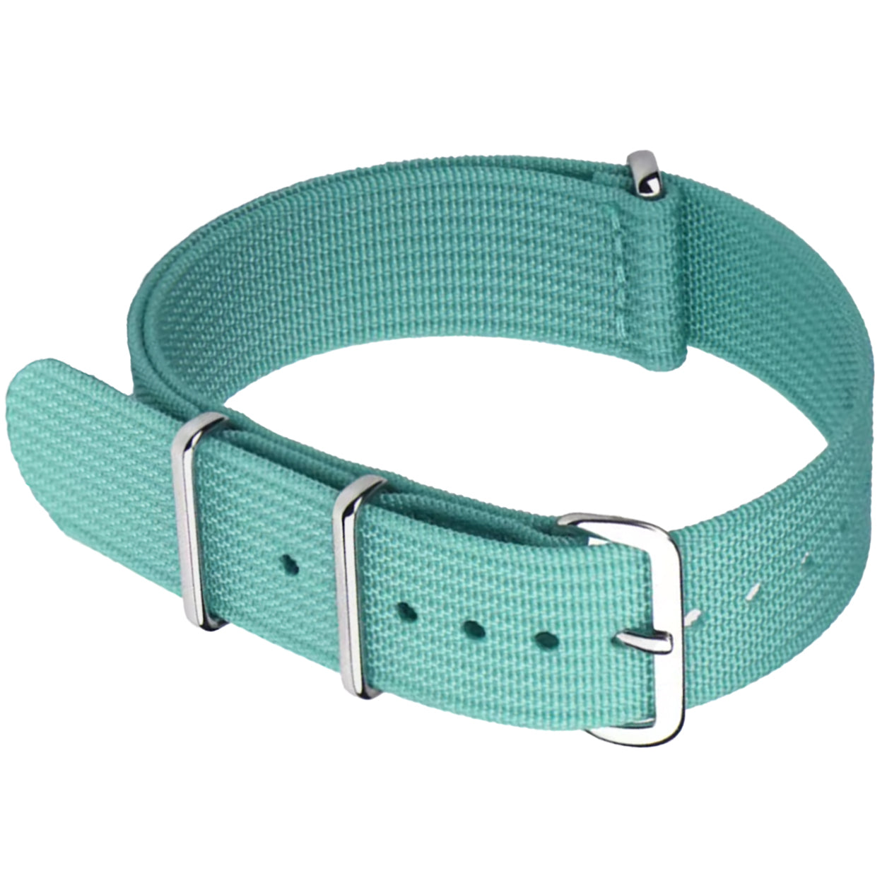 Teal Blue G10 Hybrid Nylon & Silicone Fabric Nato Strap - 20mm 22mm