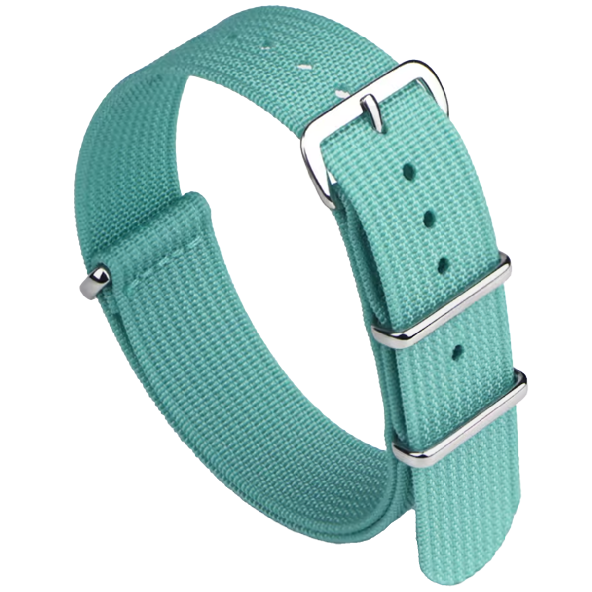 Teal Blue G10 Hybrid Nylon & Silicone Fabric Nato Strap - 20mm 22mm