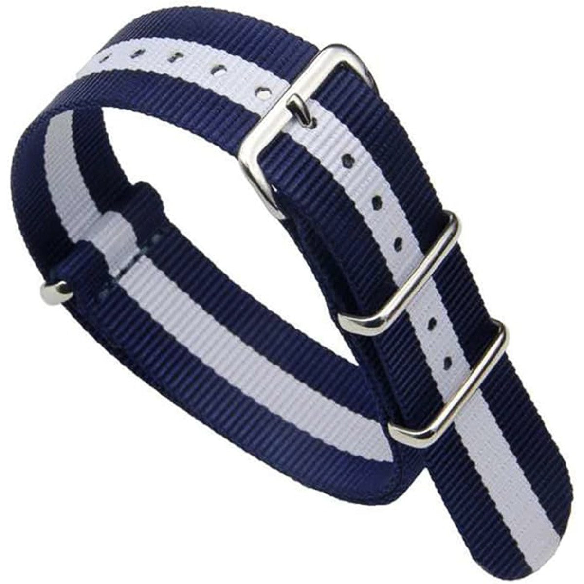 Nato Nylonarmband Marineblau & Weiß