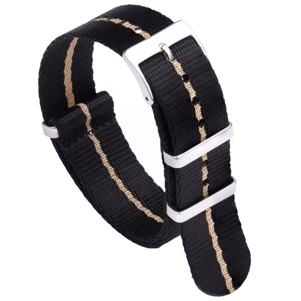 Nato Strap 20mm G10 Nylon Black Khaki