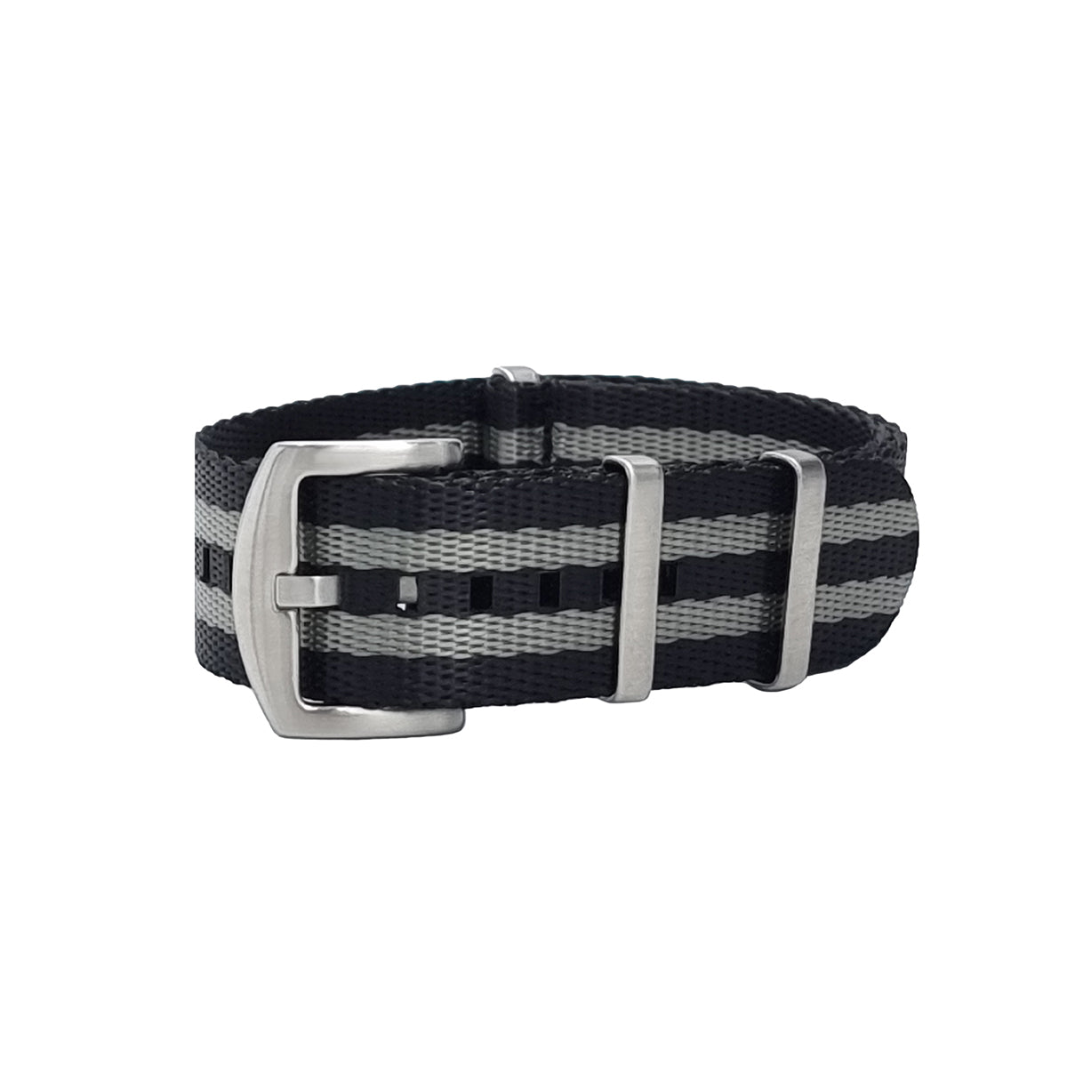 James Bond 007 Grey/Black Nylon NATO Watch Strap with Satin Buckle – Men
