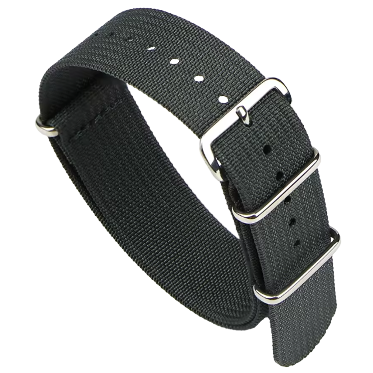 Dark Grey Anthracite G10 Hybrid Nylon Fabric & Silicone Nato Strap - 18mm 20mm 22mm