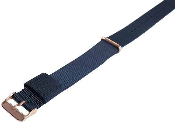 NATO Nylon Blue / Rose Gold Buckle / Bayswater - Watch Strap