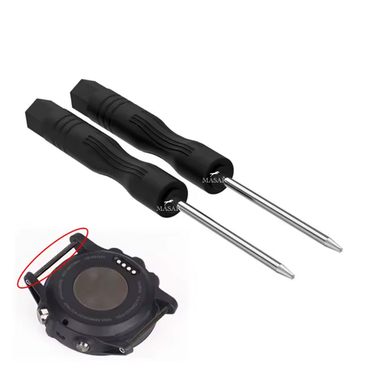 Rohr, schwarzer Torx-Sternschraubenstab, 1,8 mm Durchmesser – Uhrenarmbandverschluss – Schwarz – 2 Stück