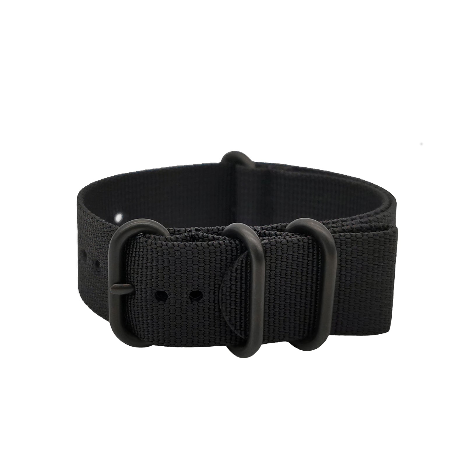 ZULU Nato Strap 24mm Nylon - Black / Full Black - Men - Stiff and thick strap 2mm