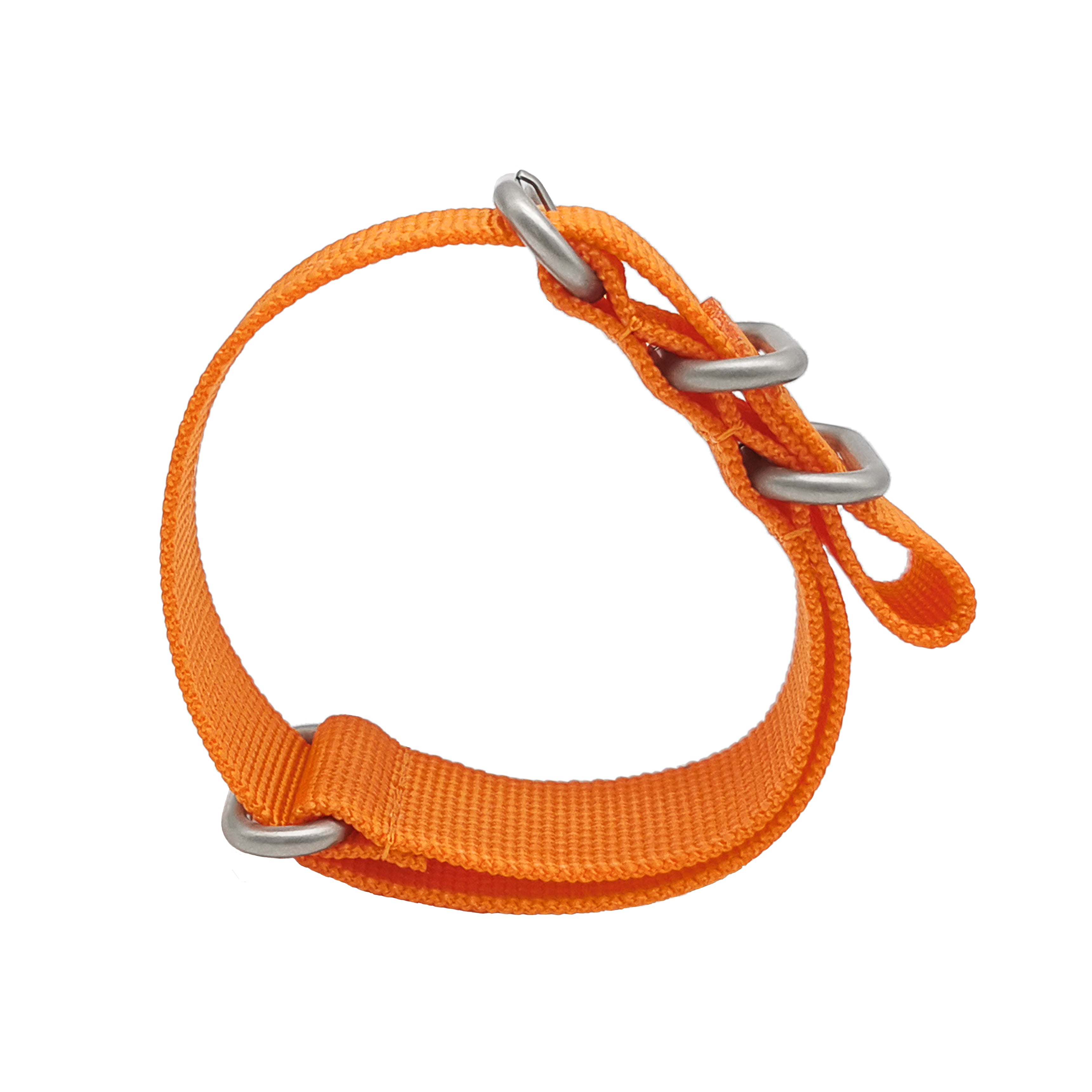 ZULU 20 mm Nylon-Nato-Armband – Orange / Satin-Schnalle – Herren – 2 mm dickes, steifes Armband