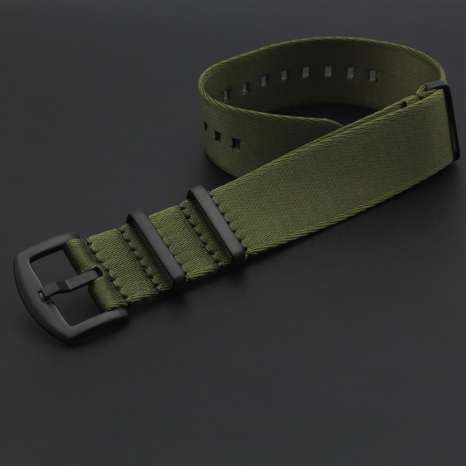 NATO Nylon Army Green / Black Buckle - Soft - Watch Strap - Men