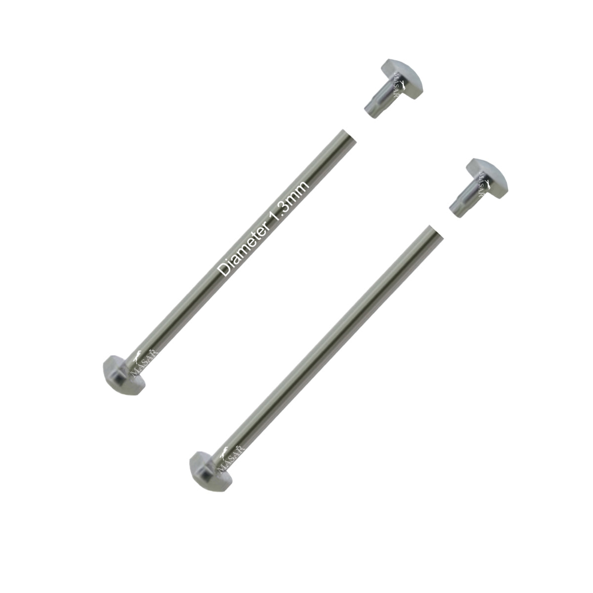 Rivet Bars - 10mm to 28mm Ø 1.3mm - Head H Ø 3.5mm - Watch Strap Fastener - 2 Pcs