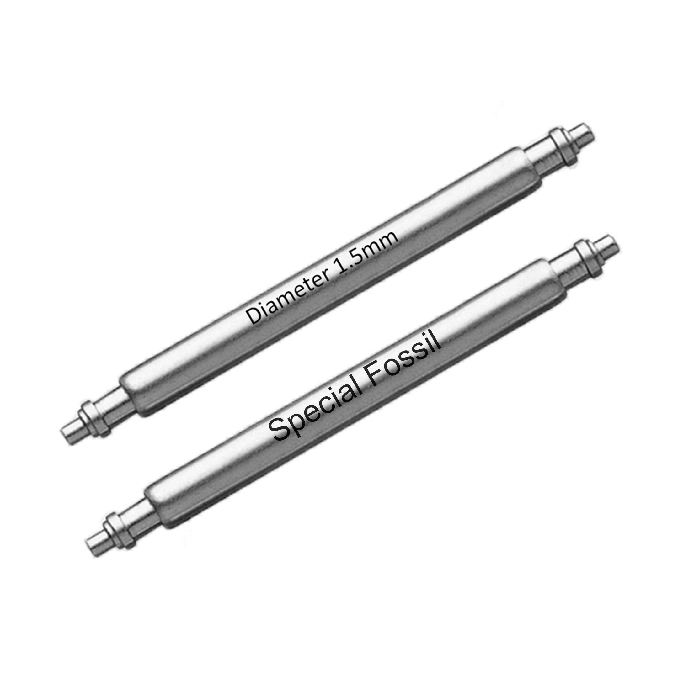 10mm to 32mm XT Ø 1.5mm - Spring bars for watch strap - Stainless steel - 0.8mm - Fossil among others - 2 pcs