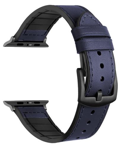4 Color - Hybrid Leather / Silicone - Watch Straps - Compatible with Apple Watch