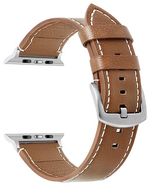 3 Color - Watch Strap - Leather White Stitching - Compatible with Apple Watch