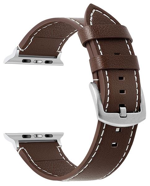 3 Color - Watch Strap - Leather White Stitching - Compatible with Apple Watch