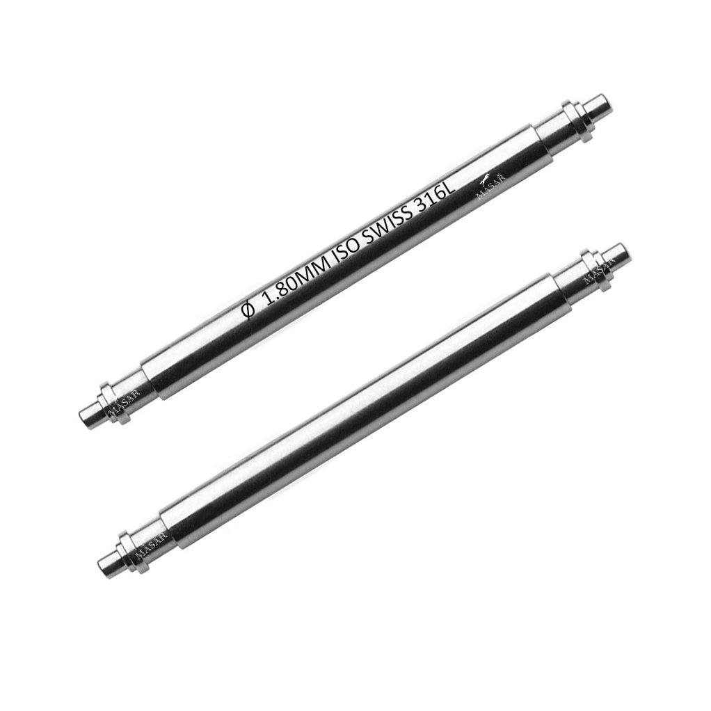 7mm to 24mm XTS Ø 1.8mm - Spring bars for watch strap - 316L stainless steel - 0.9mm - Swiss Made - 2 pcs