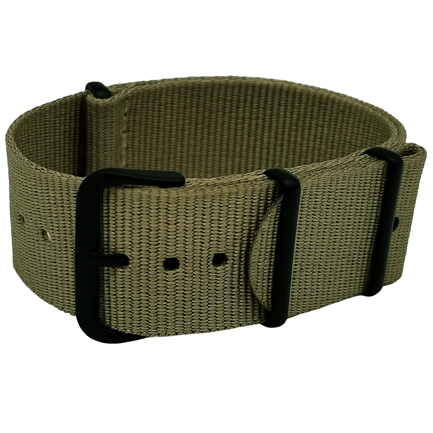 24mm NATO Strap - Olive Green / Black Buckle - Soft - Lightweight Men's Women's Watches - 1mm Thickness
