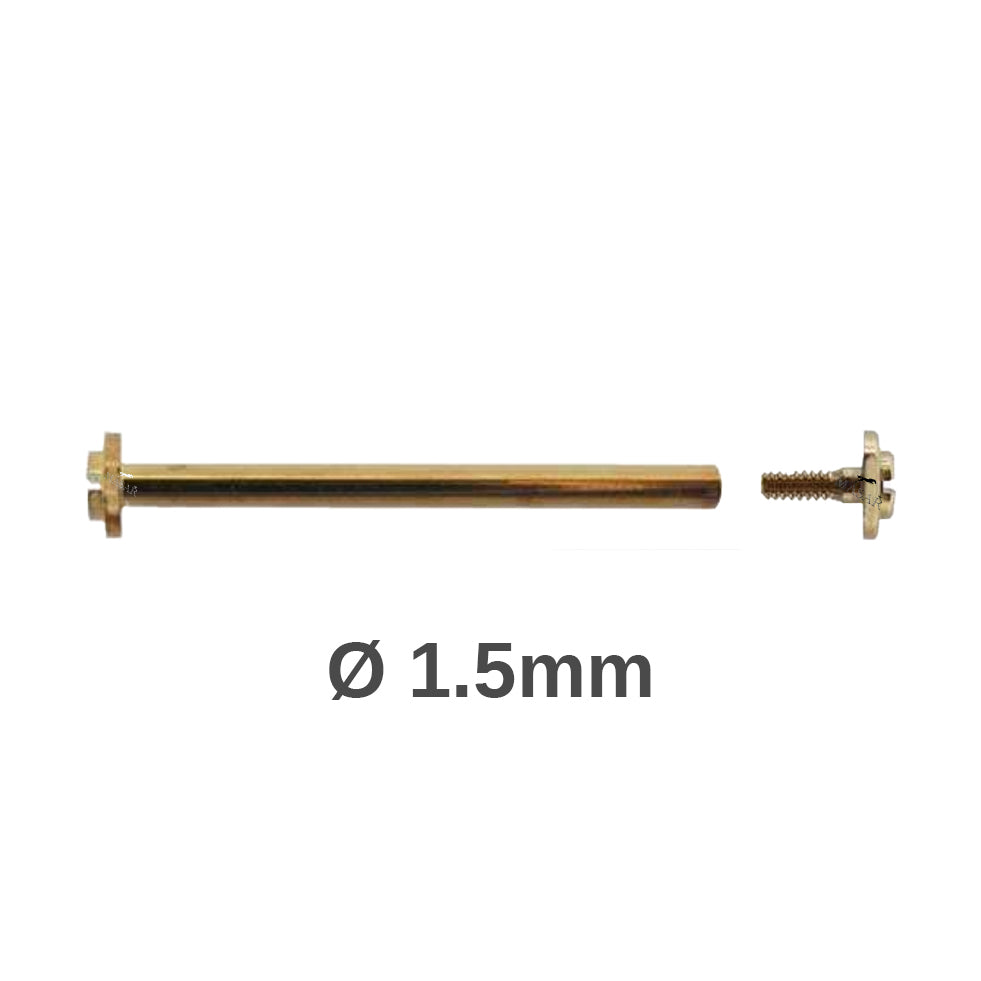 Screw Bars - 10mm to 30mm Ø 1.5mm - Head H Ø 3.0mm - Watch Strap Fastener - Gold - 2 Pcs