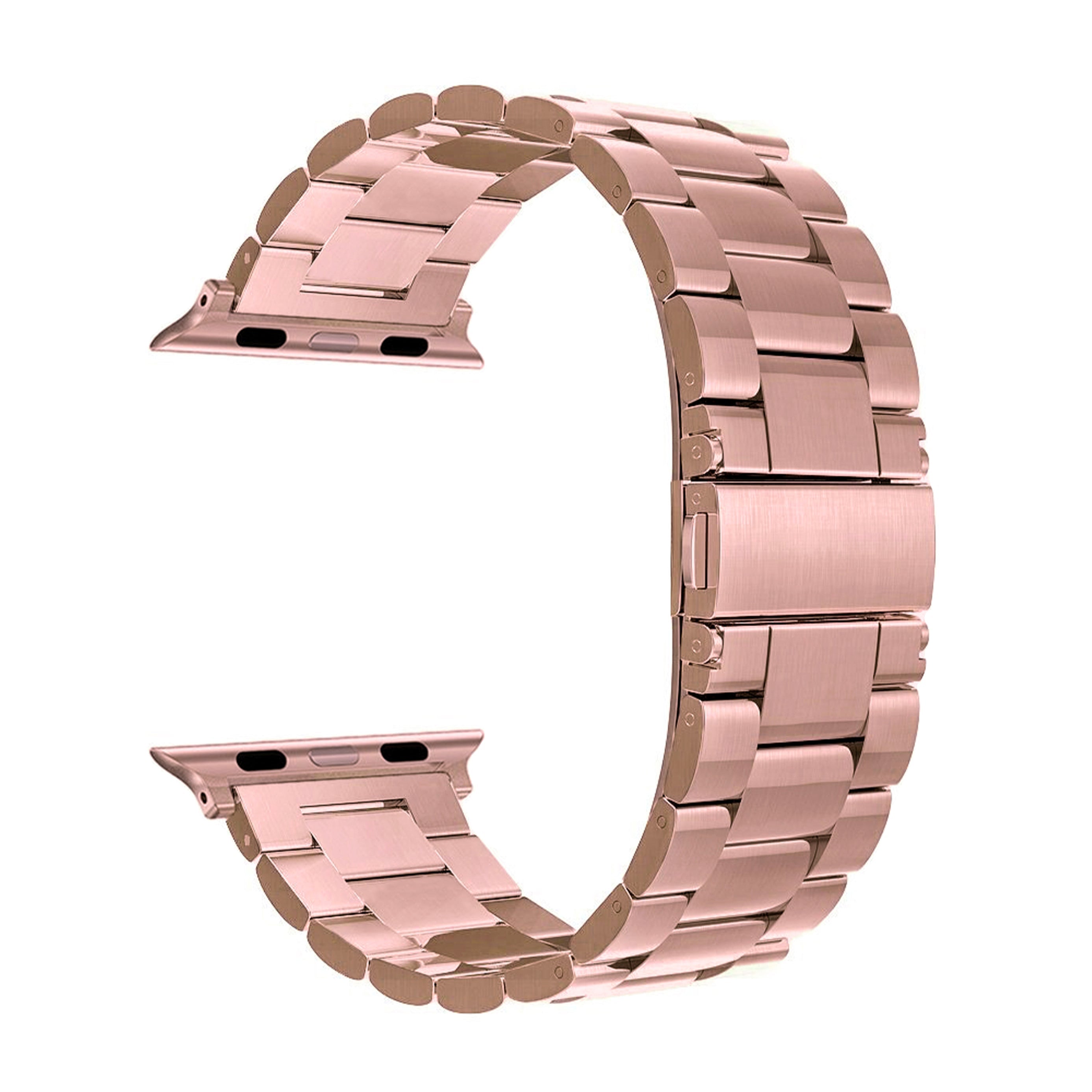 3 Color - Watch Strap - Compatible with Apple Watch - 3 Row Links 304L Stainless Steel