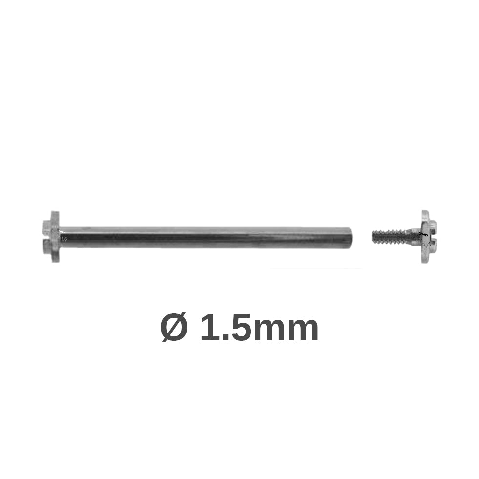 Screw Bars - 10mm to 30mm Ø 1.5mm - Head H Ø 3.0mm - Screw - Watch Strap Fastener - Silver - 2 Pcs