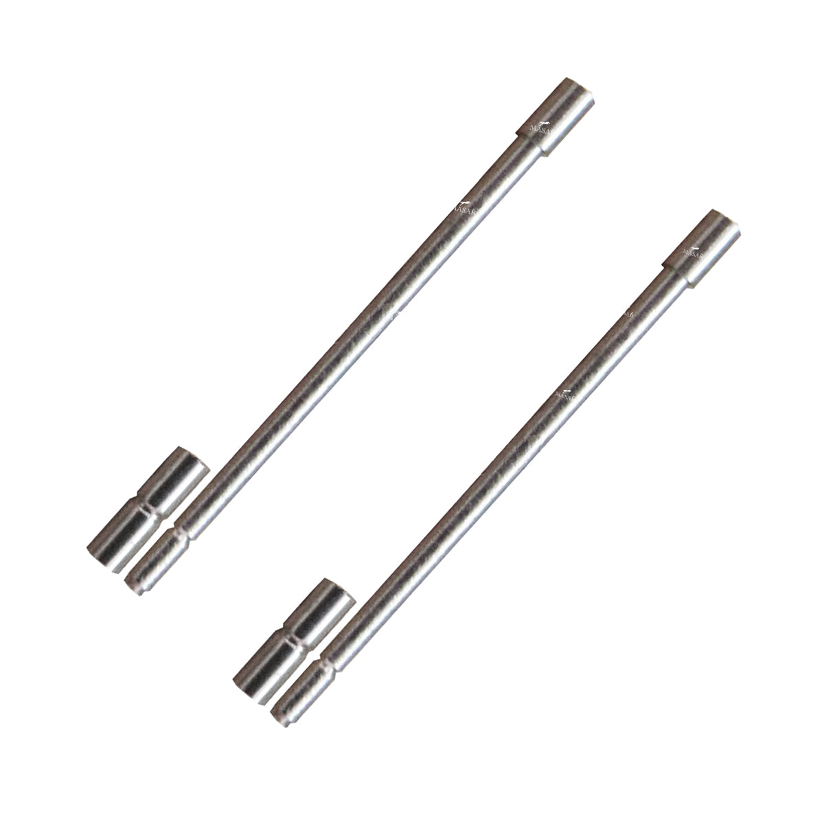 Pin Ø 0.90mm and Fixed Head Ø 1.22mm (Small Tube Ø 1.20mm) - Clamping pins - notched - for watch strap - Stainless steel - 2 Pcs