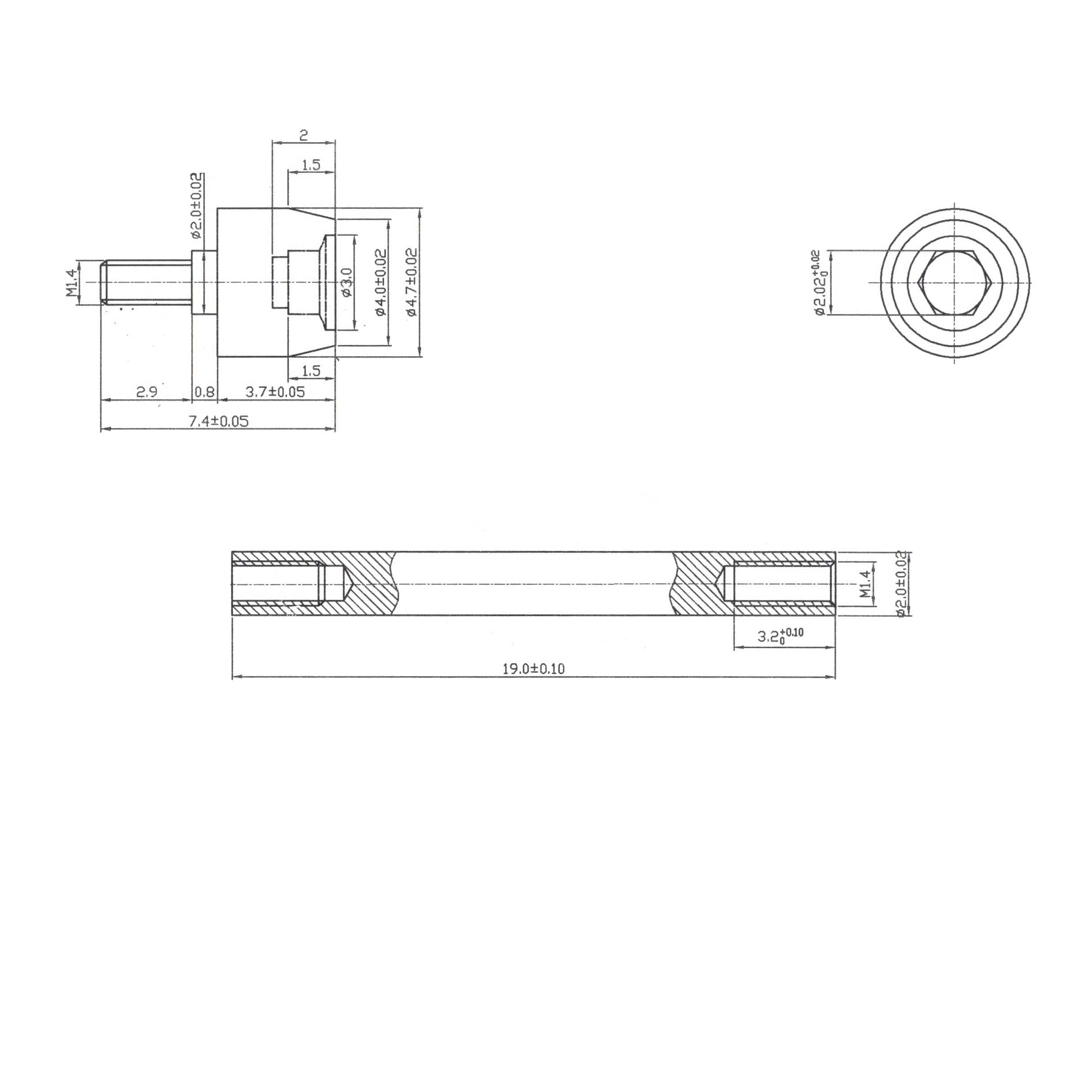 Screw Bars - Compatible: Tissot, Trace T-sport T048 - Watch strap attachment - 316L Stainless Steel - 2 Pcs