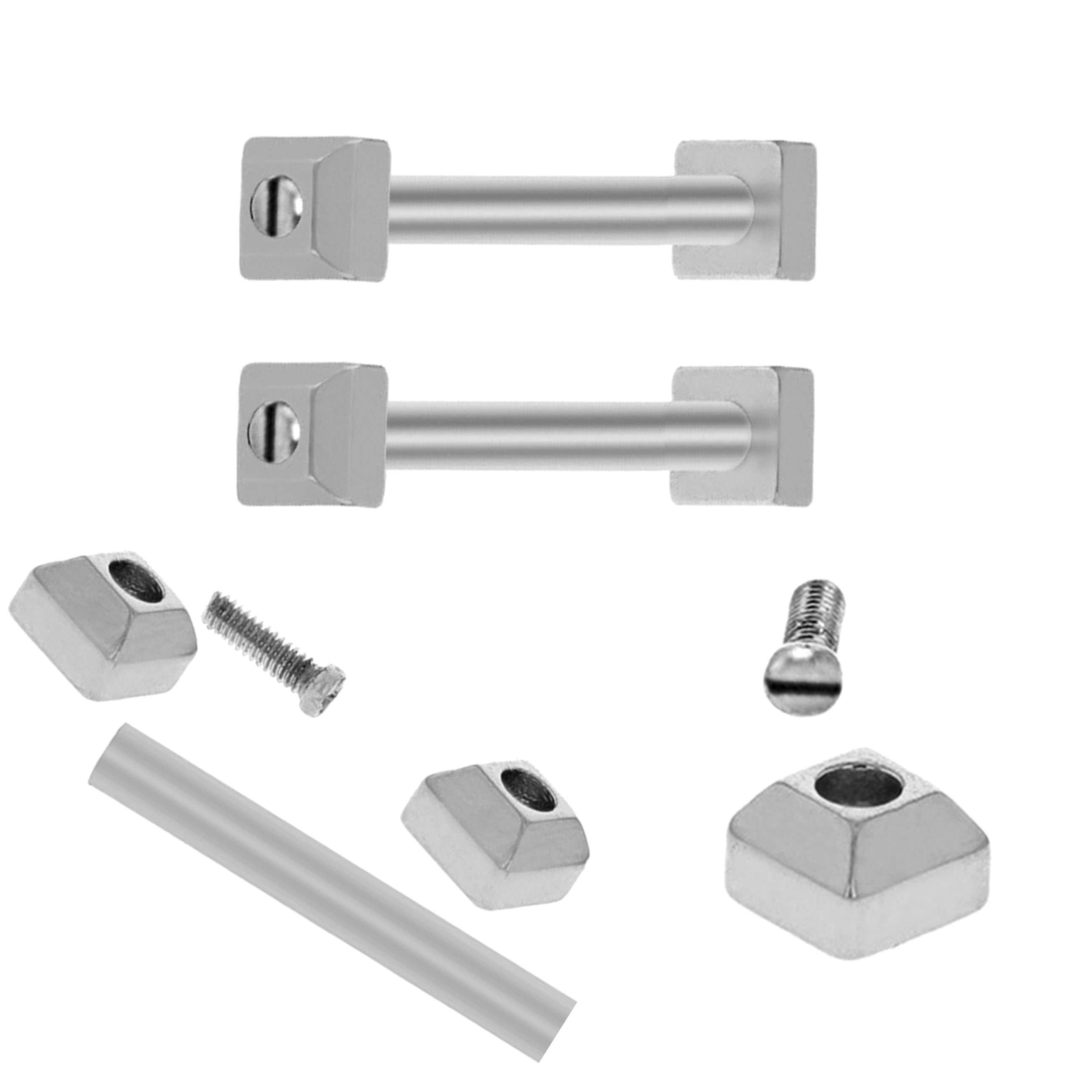 Screw Bars - Watch Strap Fastener - Compatible with Cartier Pasha - Silver - 2 Pcs