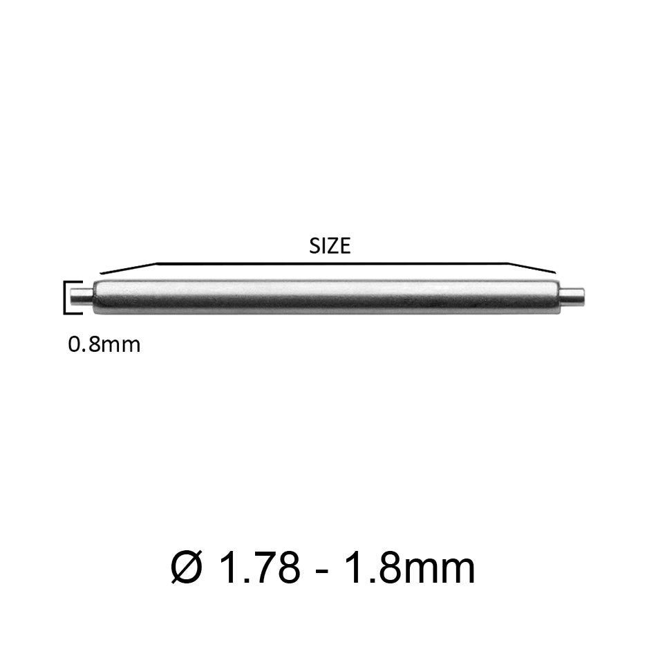 18mm to 24mm XSS Ø 1.78mm - 0.8mm - Spring bars for watch strap - 316L stainless steel - 2 pcs