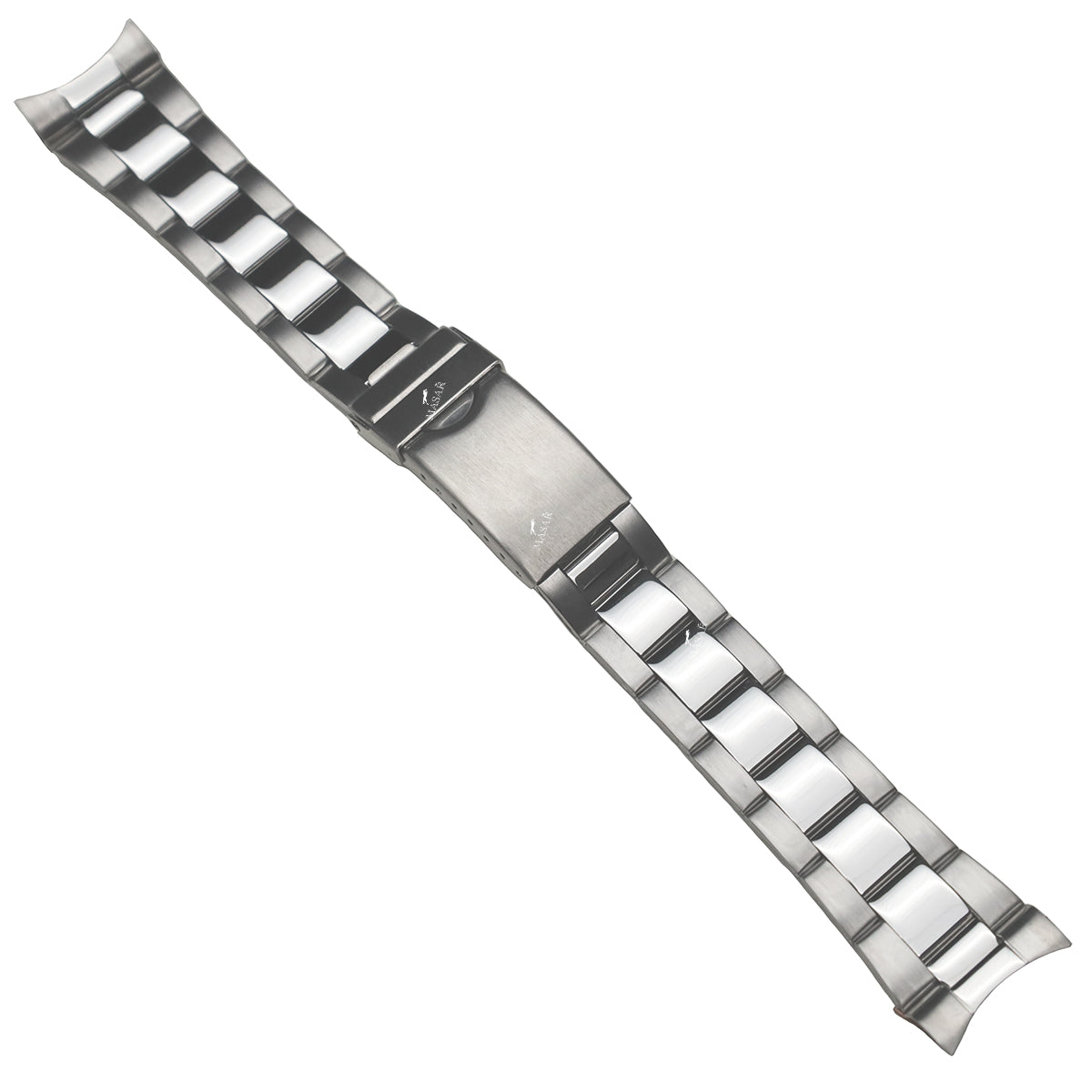 20mm Premium Watch Strap Compatible with Rolex Oyster Men – Curved Mirror Brushed Steel