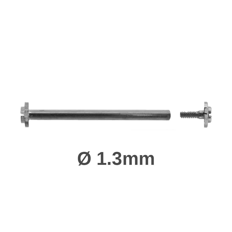 Screw - 12mm to 20mm Ø 1.3mm - Head H Ø 3.0mm - Watch strap fastener - Silver - 2 Pcs