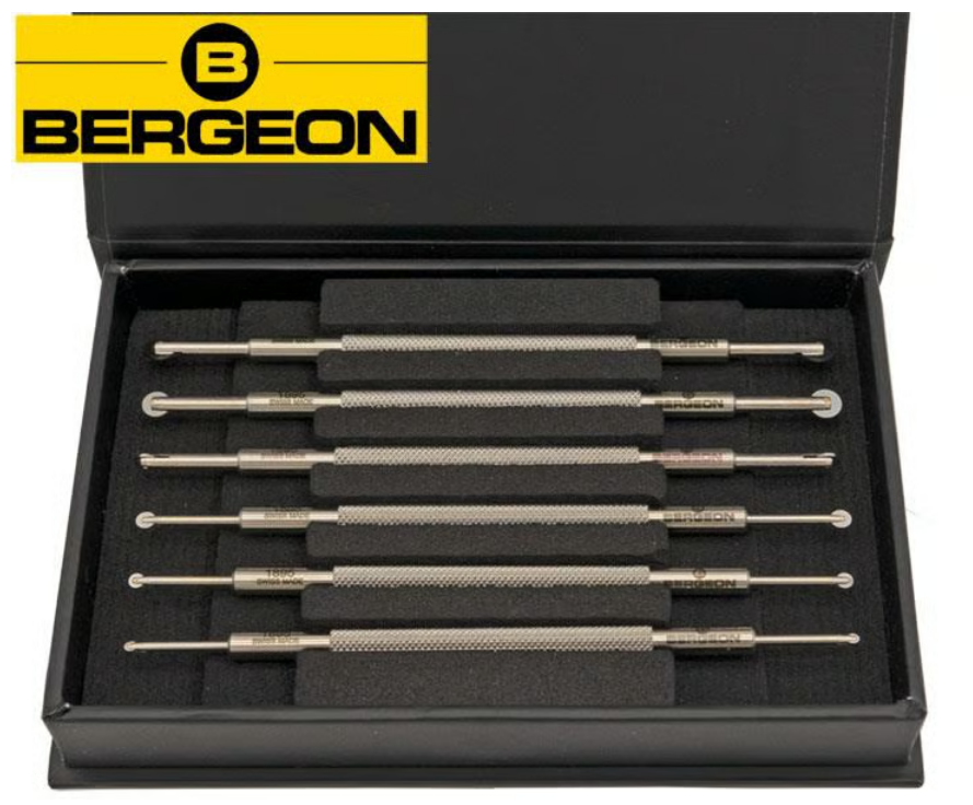 Bergeon 1895‑AC6 – Set of 6 double-sided hardened steel roller cutters – Swiss Made
