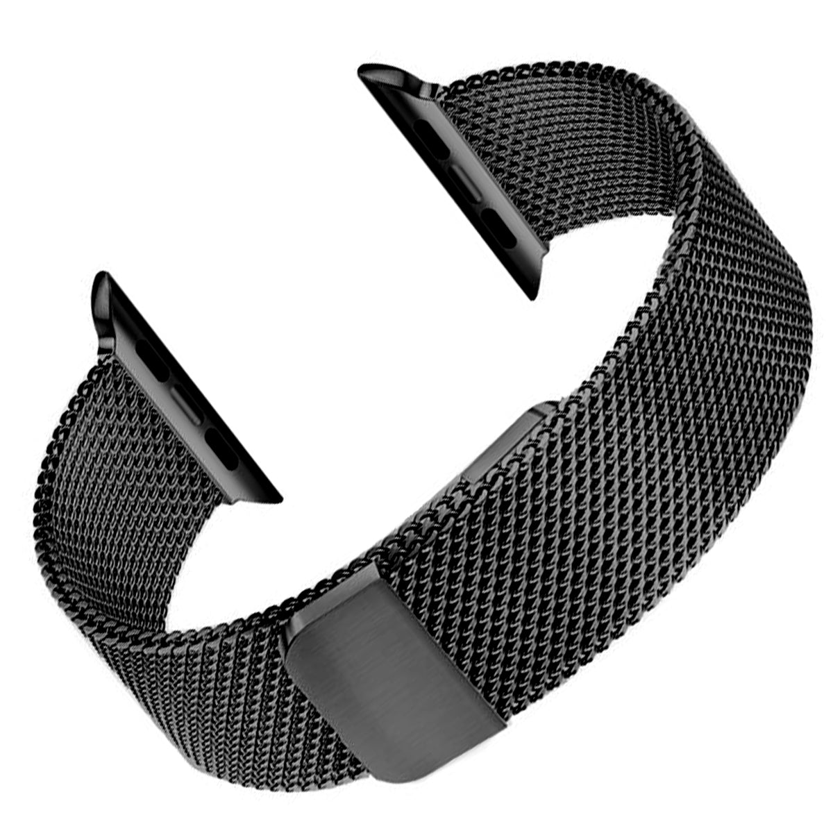Black Milanese Watch Strap Compatible with Apple Watch iwatch - Double Magnetic