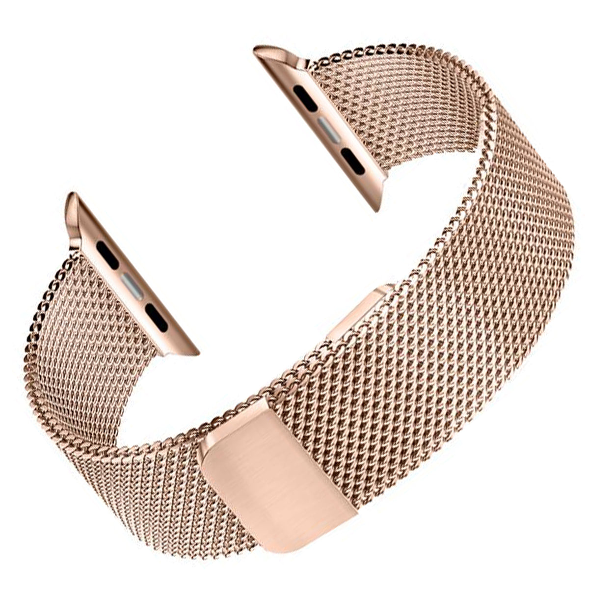 Rose Gold Milanese Watch Strap Compatible with Apple Watch - Double Magnetic