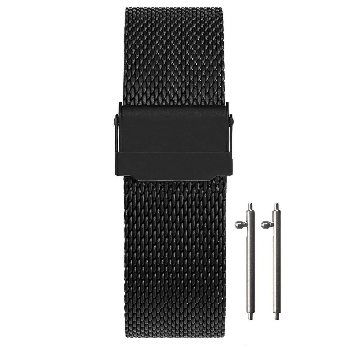 19mm Milanese Mesh Watch Strap - Quick Release - Universal - Mesh Ø 0.6mm Black