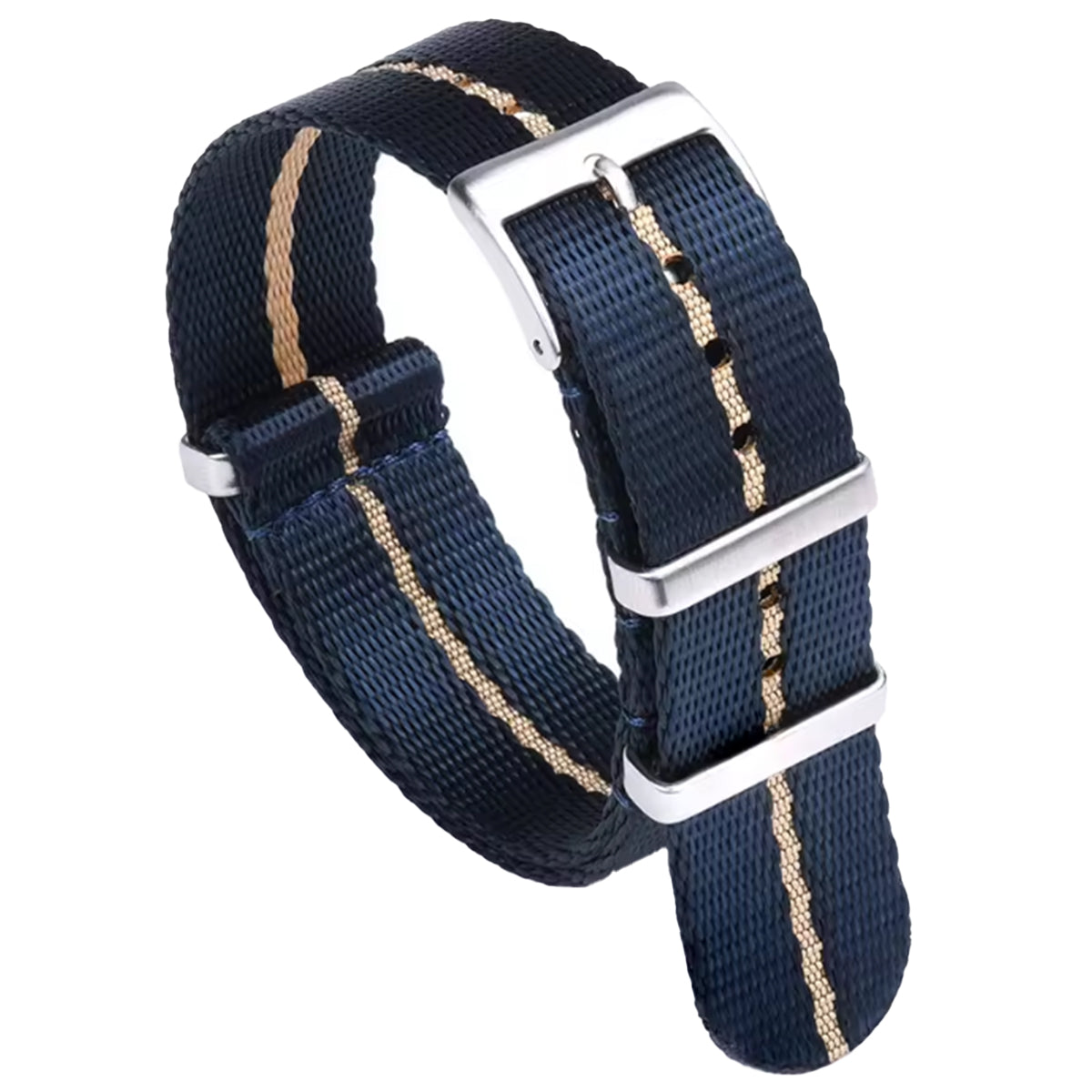 Nato-Armband 20 mm G10 Nylon Marineblau Khaki