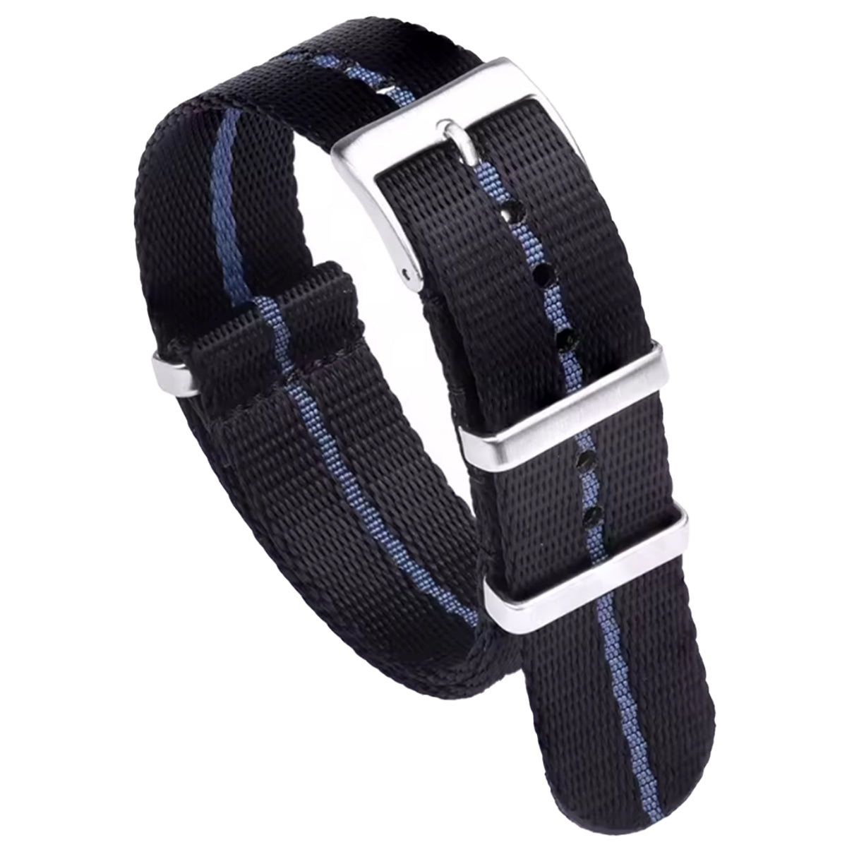 Nato Strap 22mm G10 Nylon Black Blue