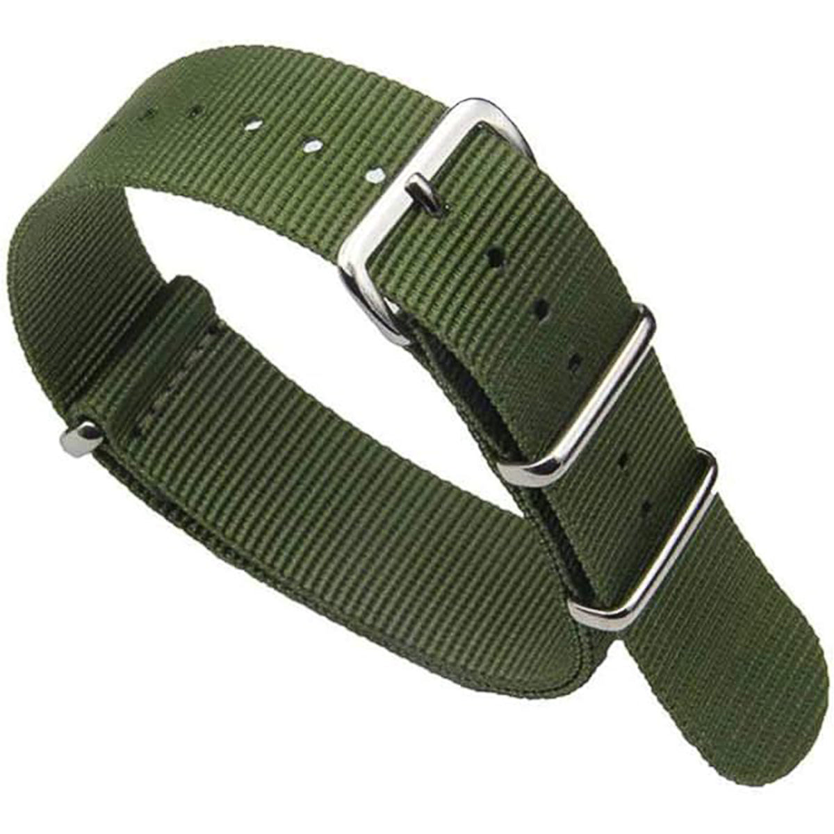 Grünes Nato-Uhrenarmband aus Nylongewebe – 16 mm, 18 mm, 20 mm, 22 mm, 24 mm