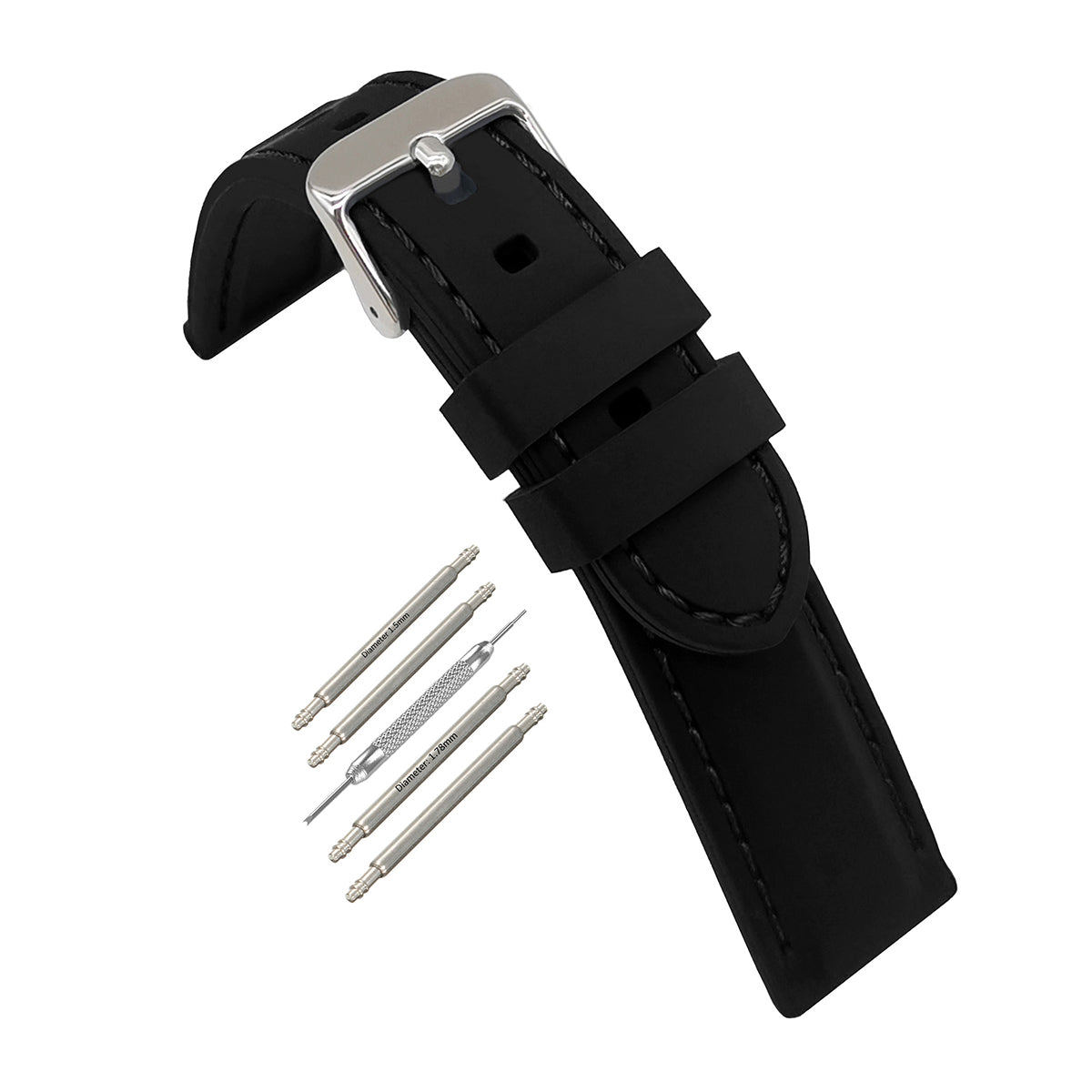 Citizen Compatible Silicone Watch Strap – Black – 5.8mm Thickness
