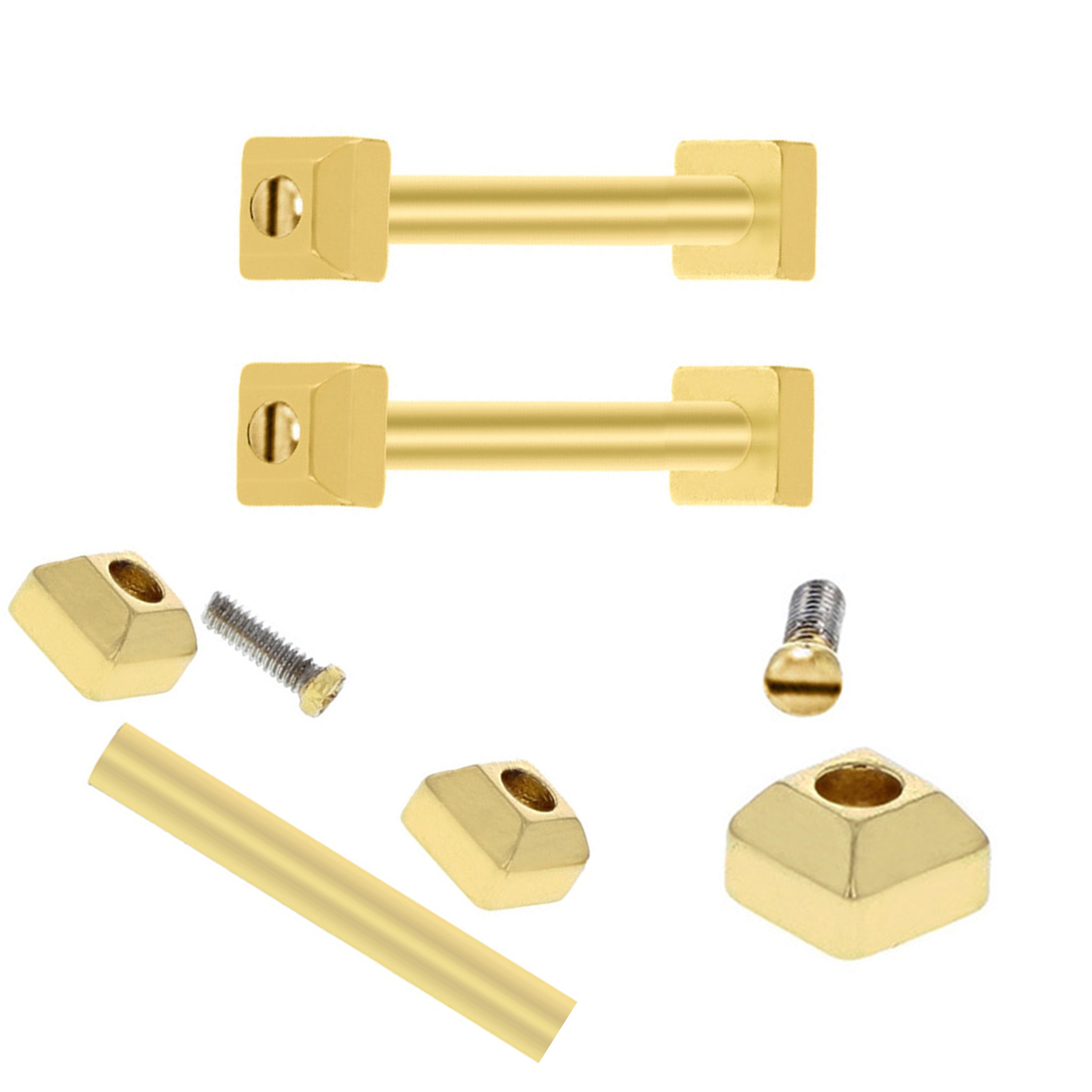 Screw Bars - Watch Strap Fastener - Compatible with Cartier Pasha - Gold - 2 Pcs
