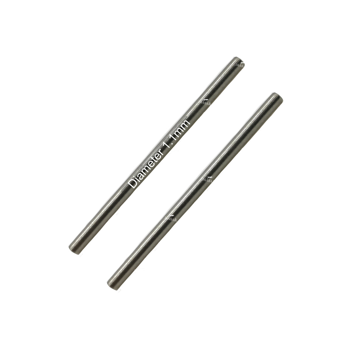 10mm to 24mm Ø 1.1mm - Pins - Solid Round Bars - for Watch Strap - 316L Stainless Steel - 2 Pcs