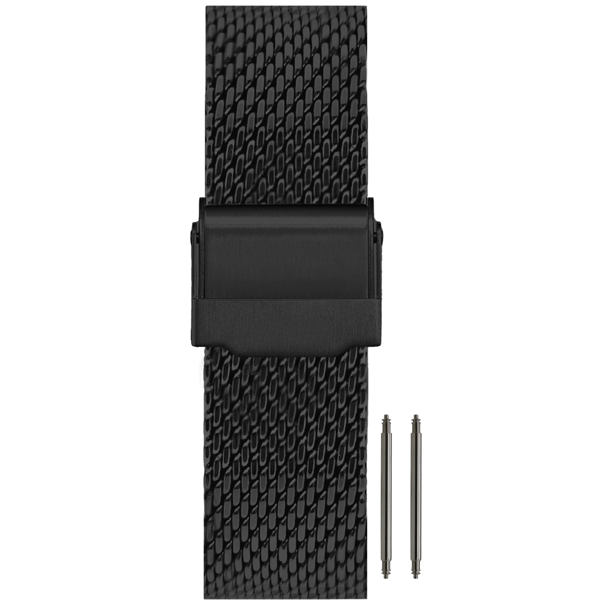 20mm BiG Mesh Ø 1mm - Men's Mesh Watch Strap, Milanese - Universal - Black