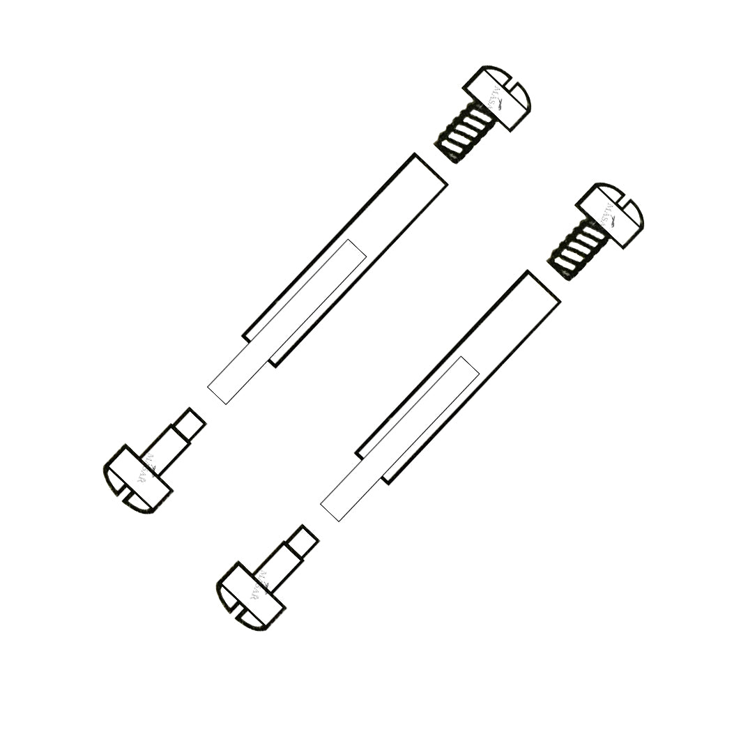30mm to 36mm Ø 1.0mm to 2.2mm - Head H Ø 1.5mm to 5.0mm - Screw bars and rivet for watch strap - 2 Pcs