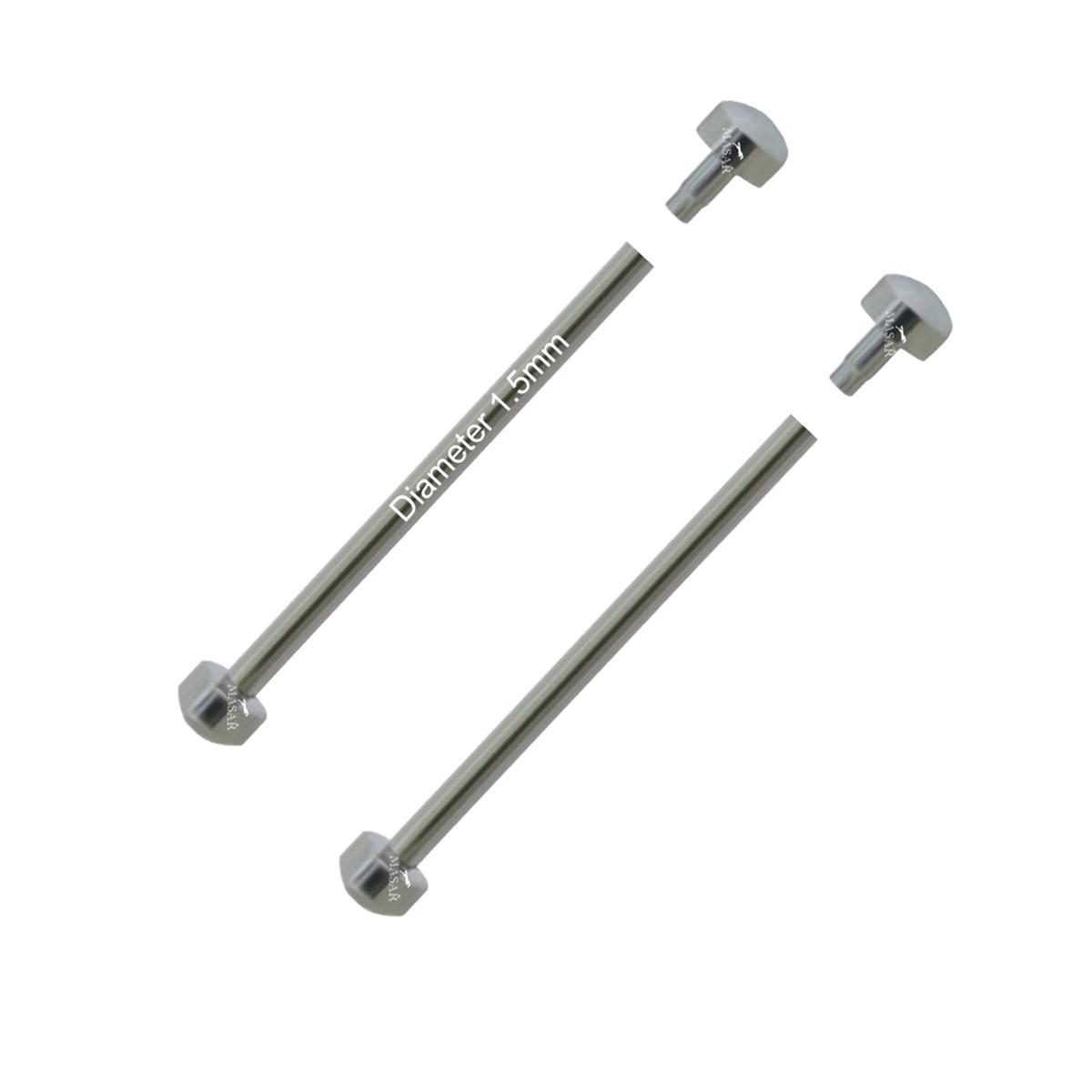 Rivet Bars - 20mm to 28mm Ø 1.5mm - Head H Ø 3.5mm or 4.0mm - Watch Strap Fastener - Silver - 2 Pcs
