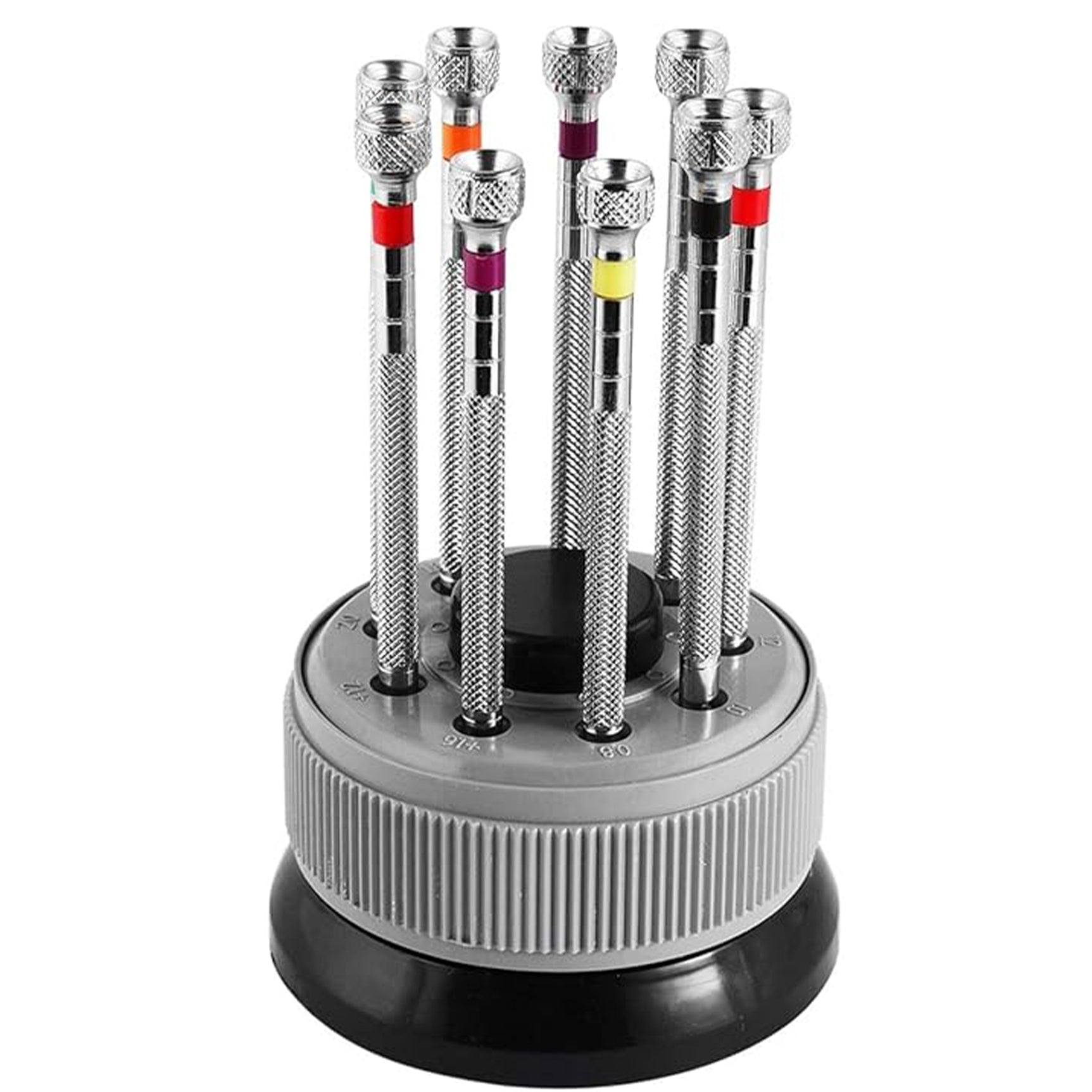 Kit - 9 flat screwdrivers - with rotating support for Watch - Watchmaker - Replacement blades included