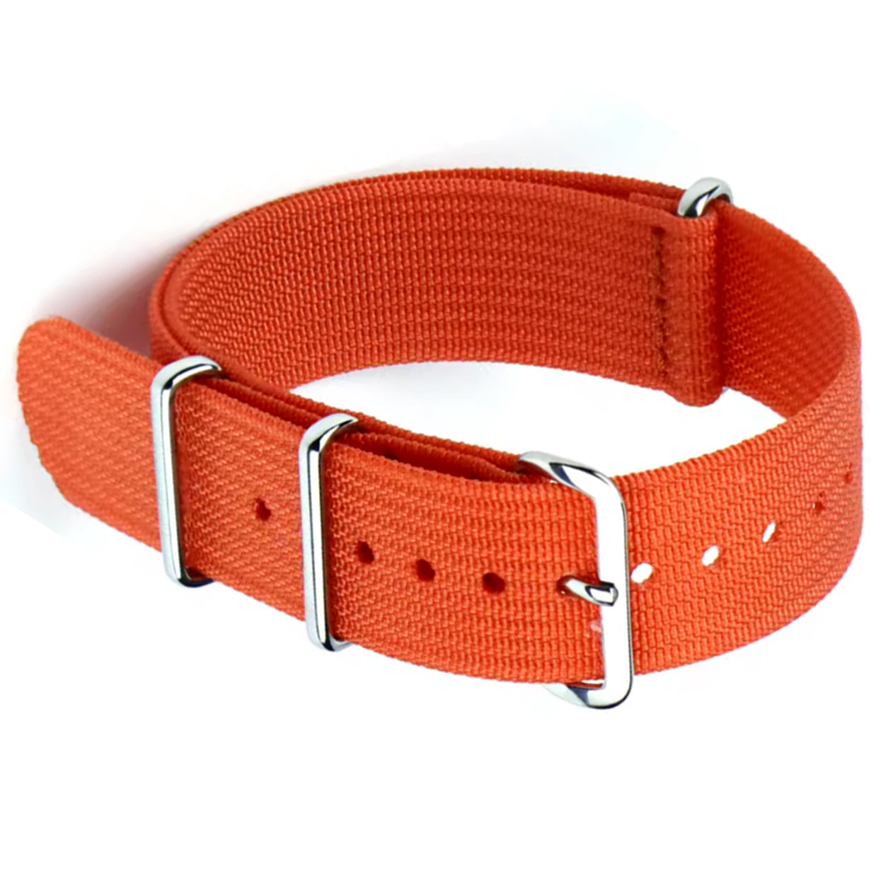 Orangefarbenes Nato-Armband aus G10-Hybrid-Nylon und Silikongewebe – 1,3 mm dick