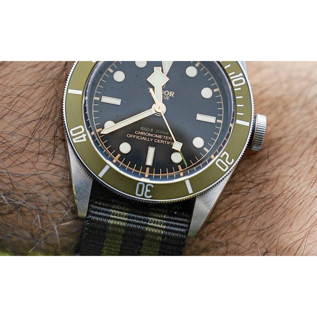 Black Nato Watch Strap 2 Green-Khaki Bands
