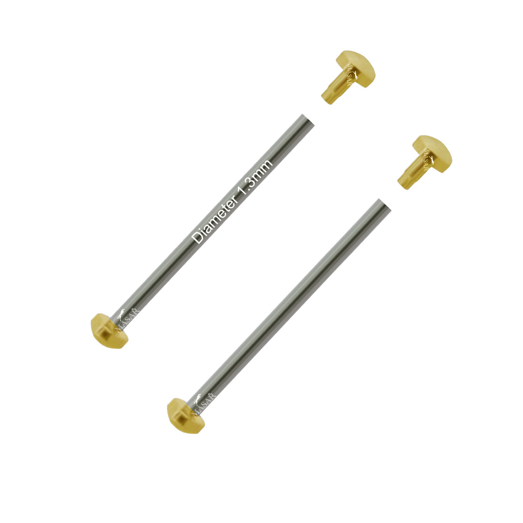 Rivet Bars - 10mm to 28mm Ø 1.3mm - Head H Ø 2.5mm - Watch Strap Fastener - Gold - 2 Pcs