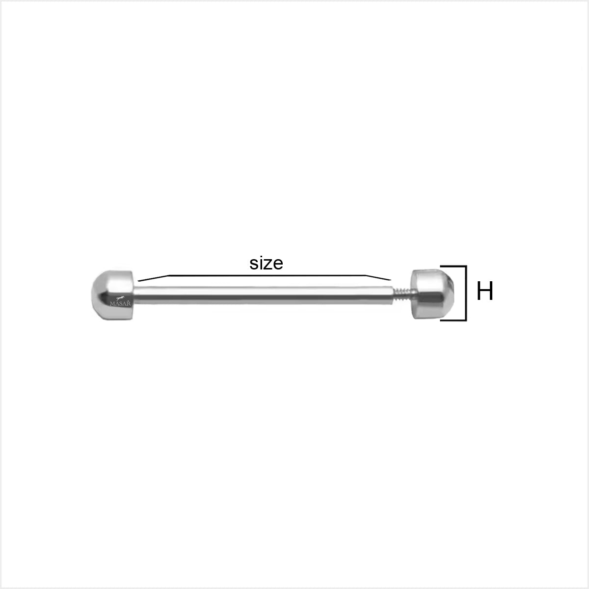 Screw Bars - Diameter 1.2mm, Head H Ø 3.7mm - Watch Strap Fastener - Silver - 2 Pcs
