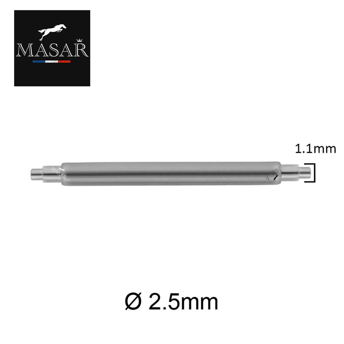 18mm to 24mm XDS Ø 2.5mm - Spring bars for watch strap - 304 or 316L stainless steel - 1.1mm - 2 pcs