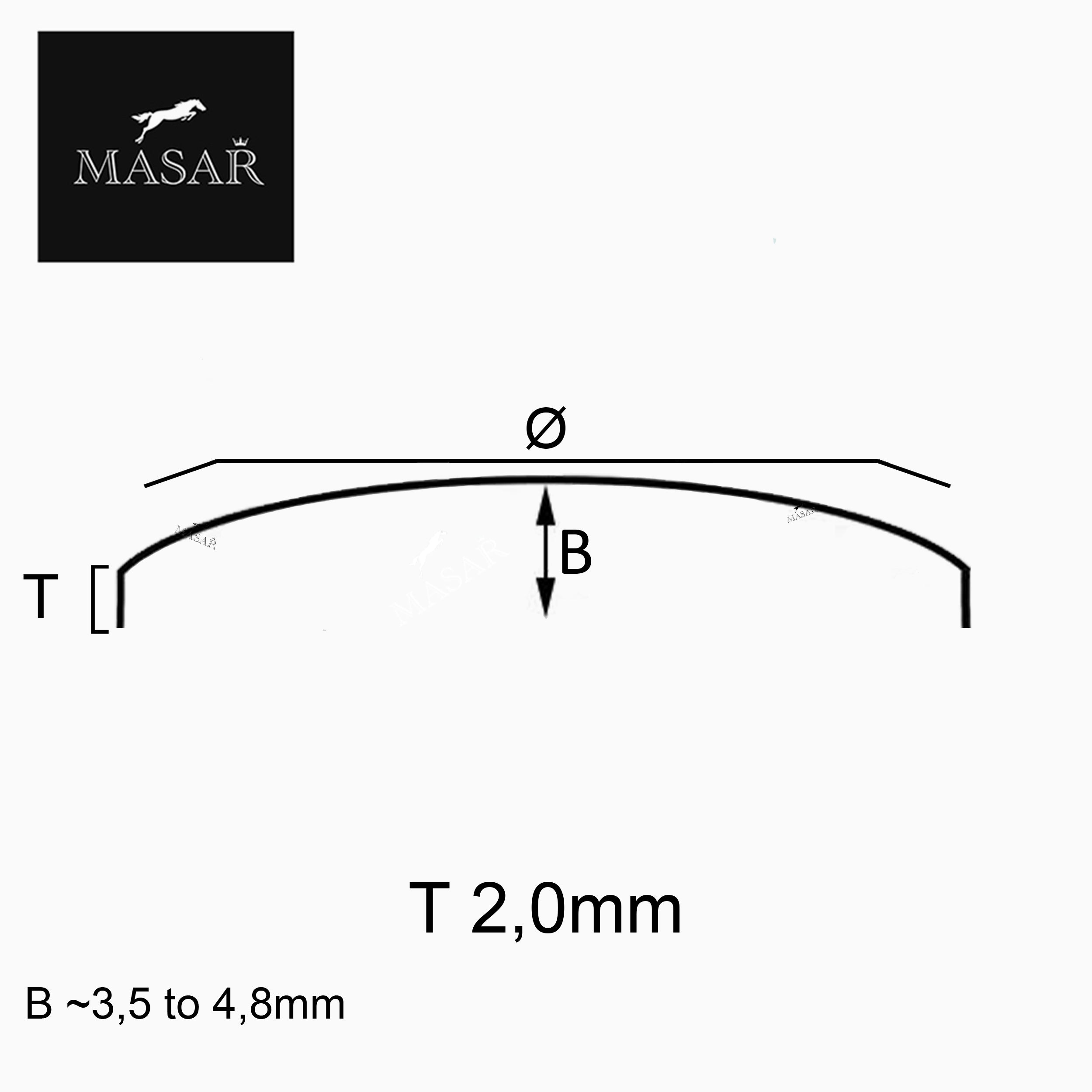Premium gewölbtes Uhrenglas – rundes Mineralglas – Dicke 2,0 mm – Ø 18,0 mm bis 50,0 mm – 1 Stück